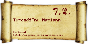 Turcsány Mariann névjegykártya