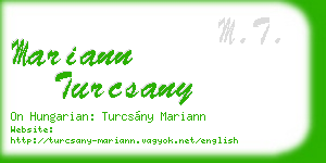 mariann turcsany business card