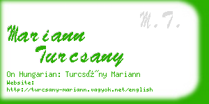 mariann turcsany business card